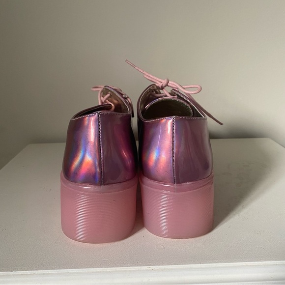 Iron Fist Iridescent Holographic Pink Platform Shoes - Picture 3 of 11